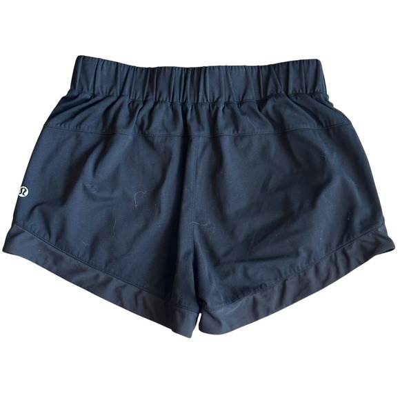 Lululemon‎ Shorts Size 4 Black Running Shorts Elastic Waist Athletic Gym Workout - Picture 3 of 7